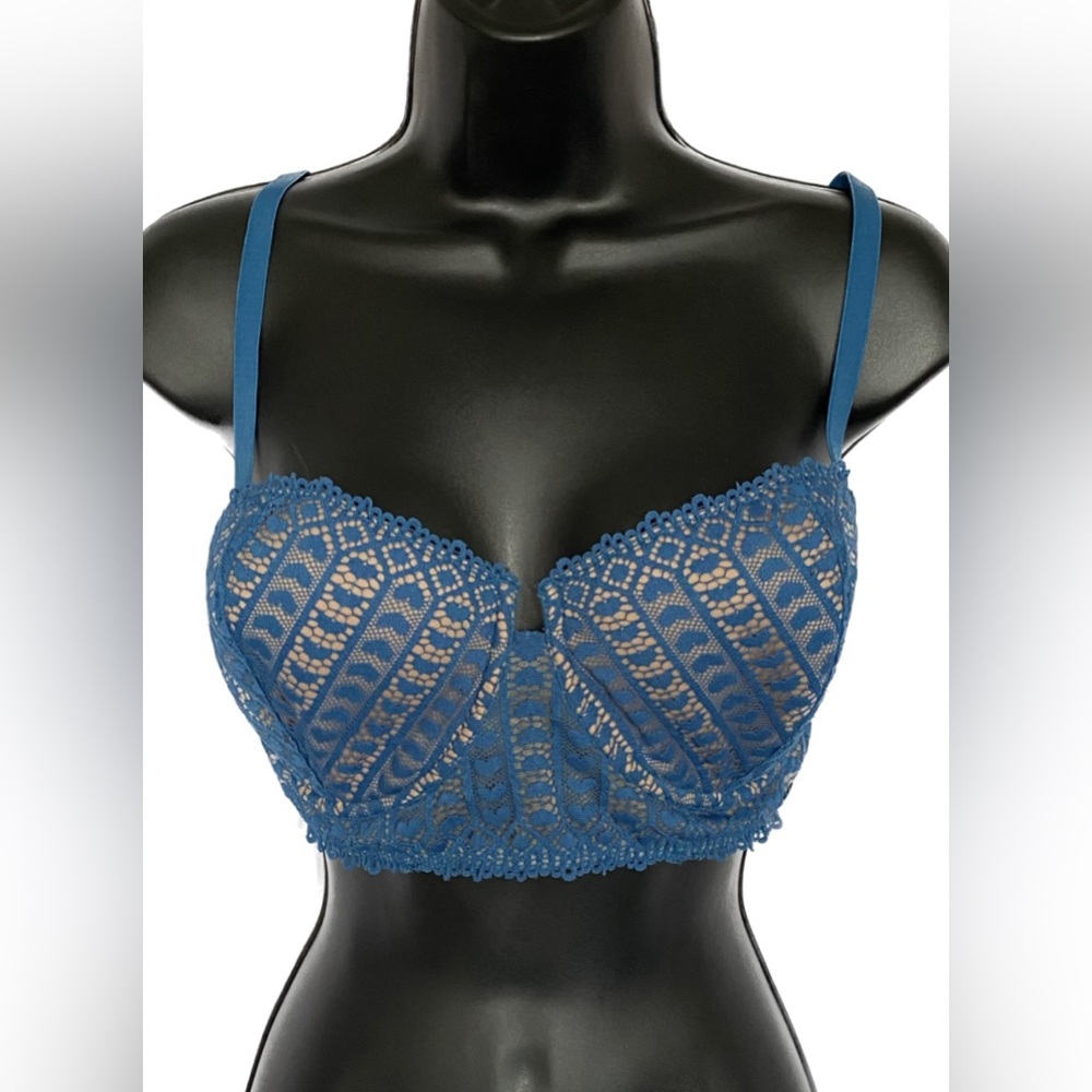 NWOT Adore Me BLU/TAN Longline, 32C *P1074